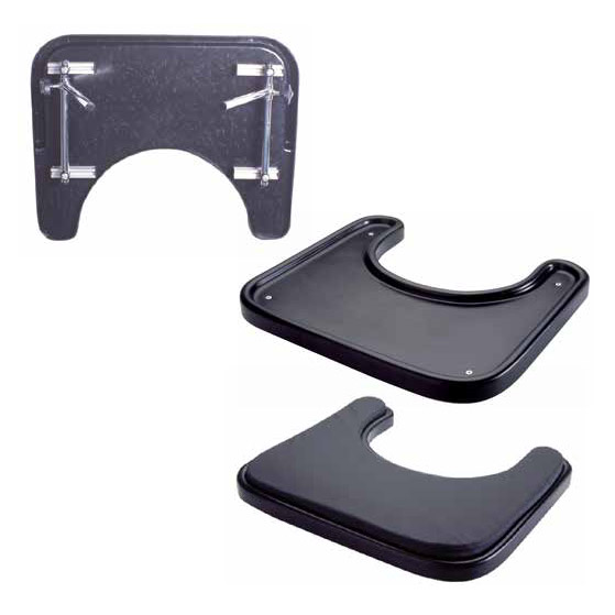 Moulded plastic trays for wheelchairs and disabled seating